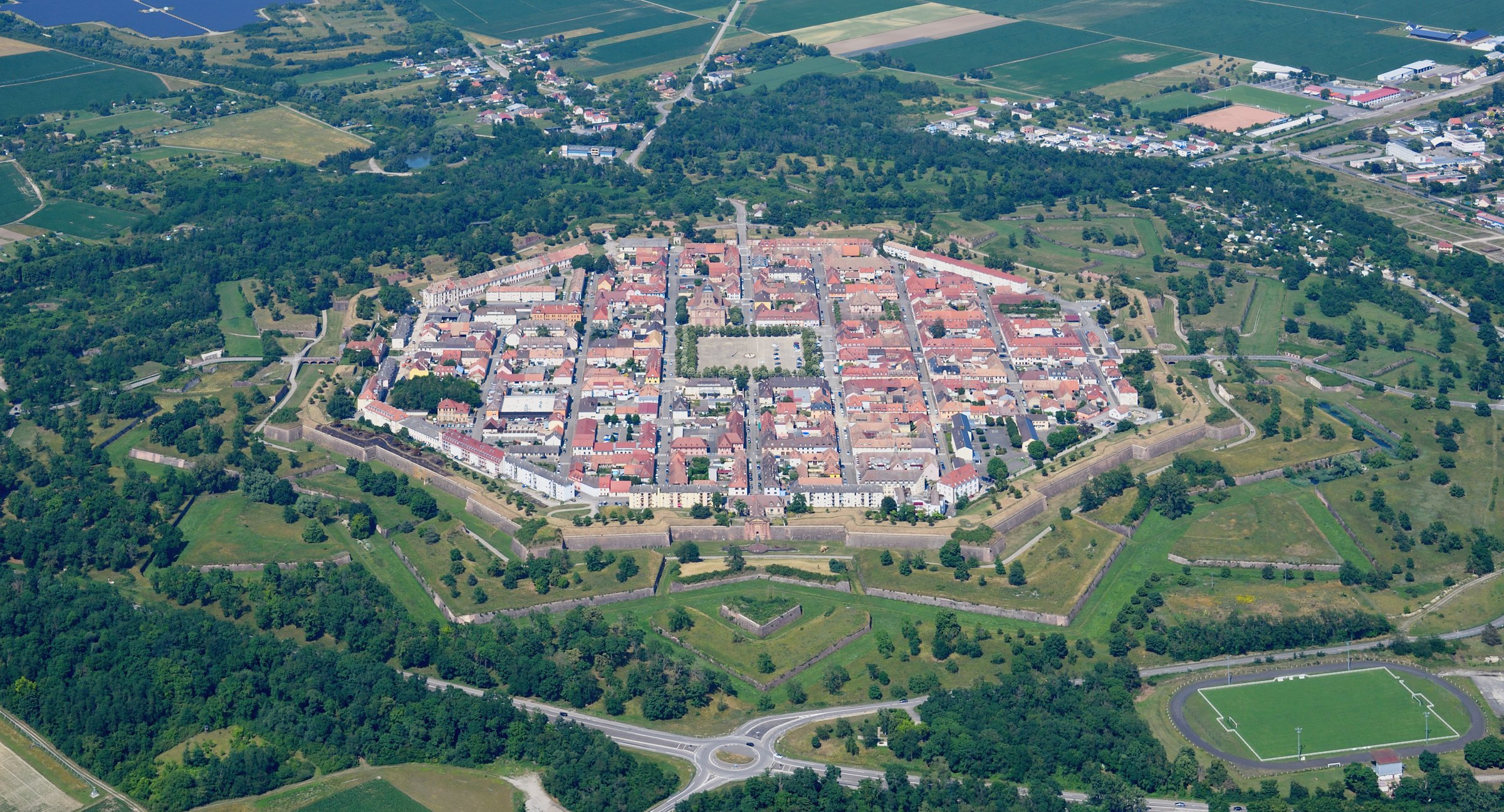 Aerial view from the southwest