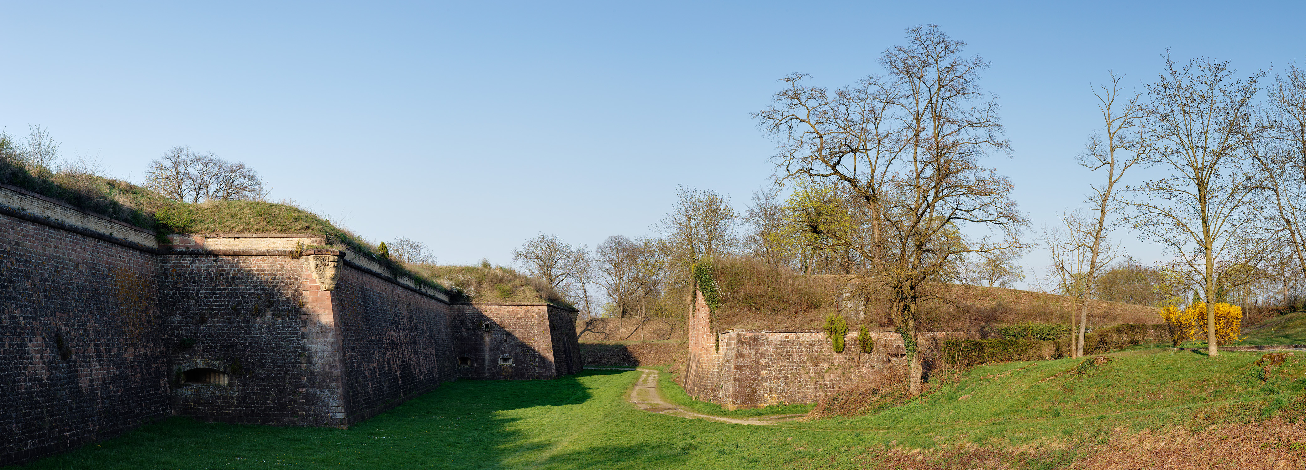 Southeastern moats and fortifications — stitched panorama